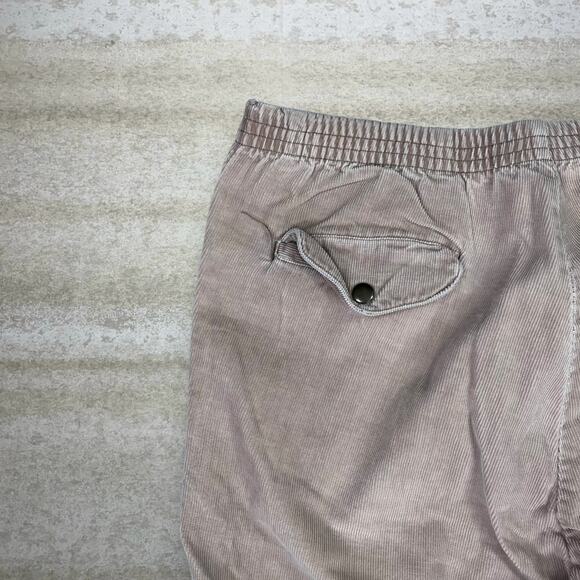 Vintage Corduroy Pants Wheat Tan Flat Front Baggy Fit Trousers Elastic Y2K - Picture 3 of 4